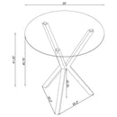 Denali - Round Glass Top Bistro Bar Table - Chrome
