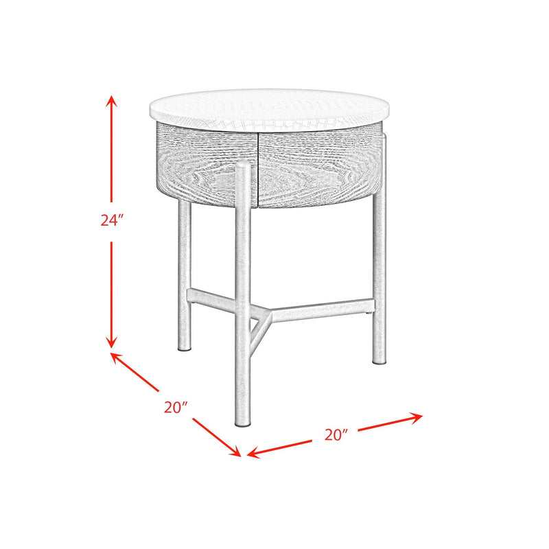 Nica - End Table - White And Brown