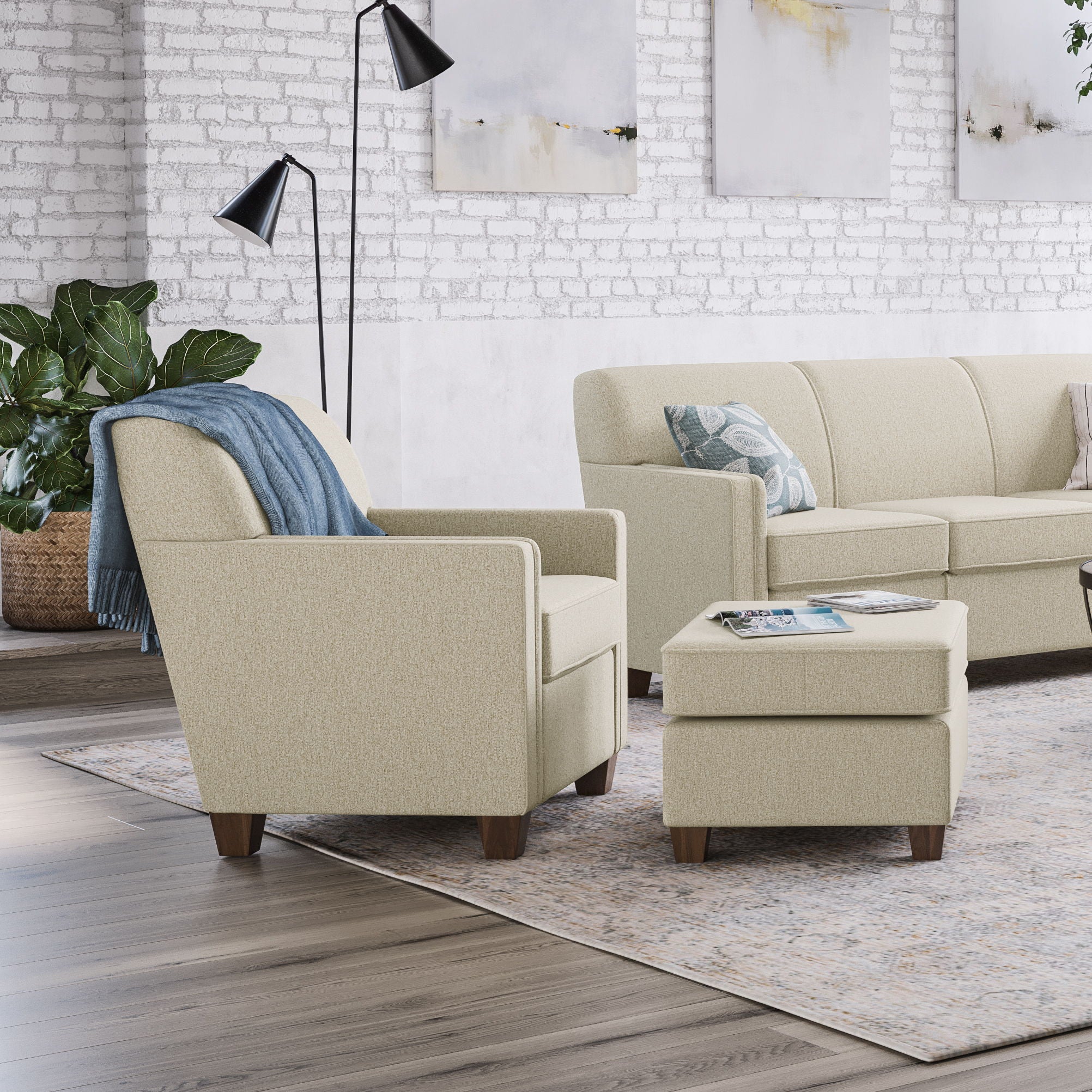 Nora - Fabric Ottoman