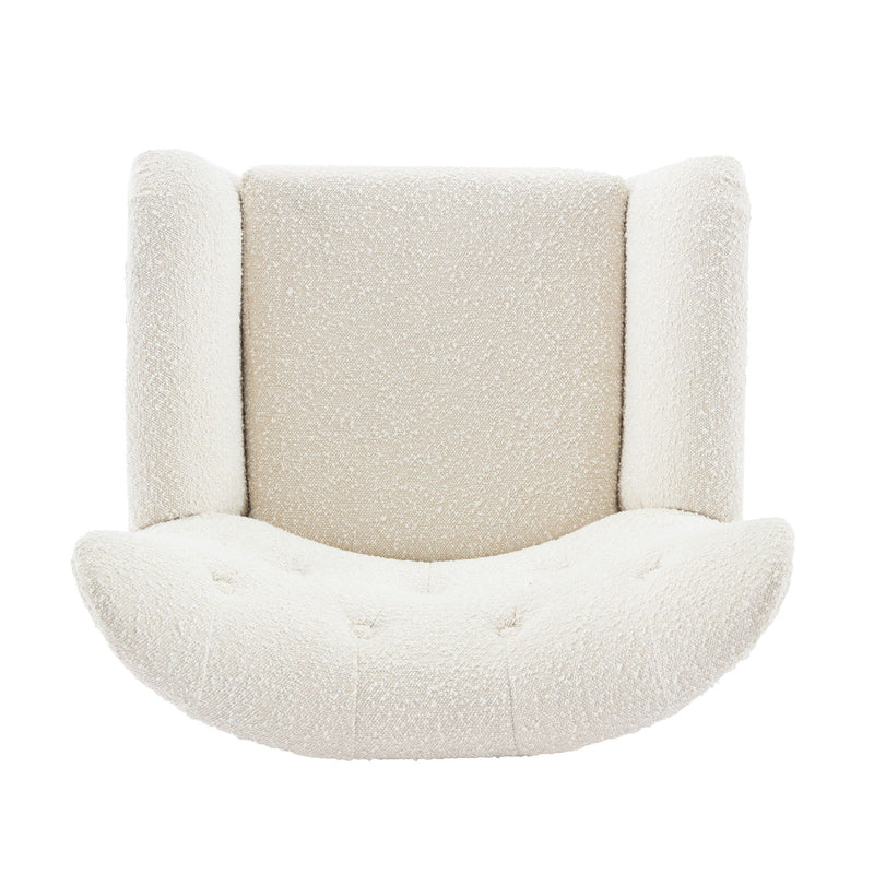 Mid - Century Modern Arm Chair With Wingback Design Wood Legs