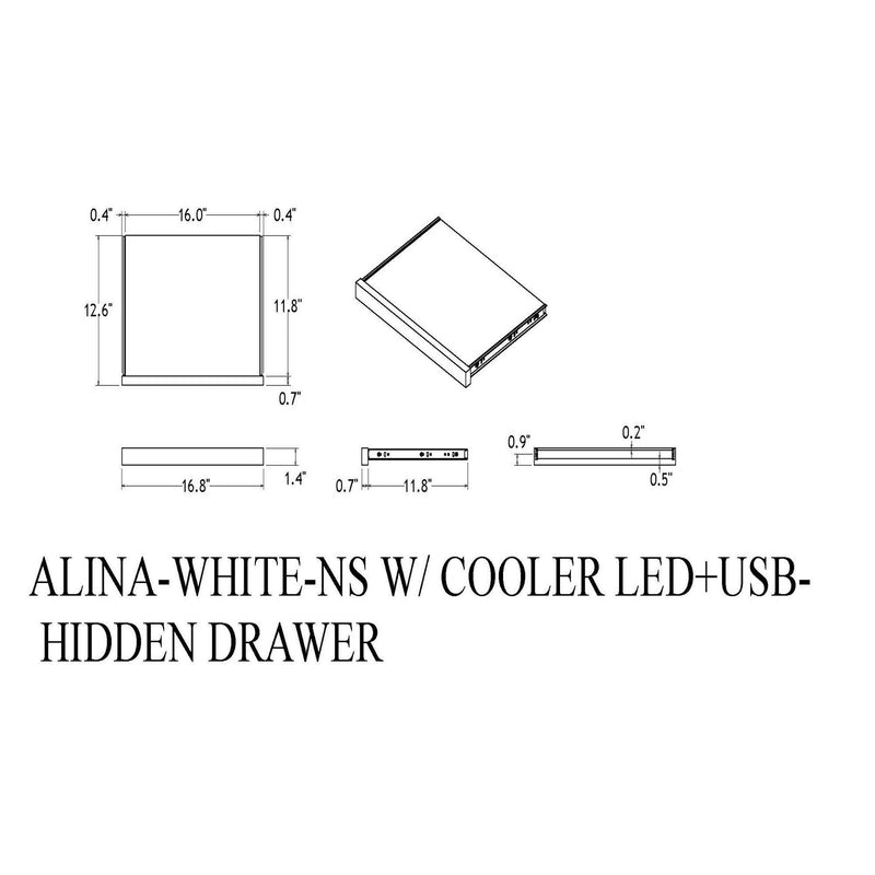 Adelaide - Nightstand With Cooler And Speaker - Grey / Black