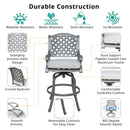 Outdoor Aluminum Swivel Barstools With Cushions (Set of 2) - Golden Gauze