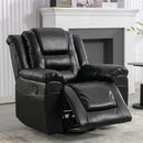 360°Swivel and Rocking Home Theater Recliner Manual Recliner Chair with Wide Armrest for Living Room,Bedroom, Black(Old Sku:PP302953AAB)
