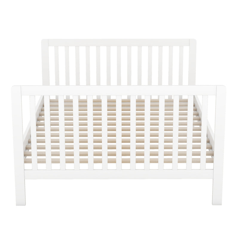 Convertible Crib/Full Size Bed with Changing Table, White