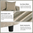 Modern Chaise Lounge Upholstered Sofa Couch With Tufted Seat And Detachable Pillows For Living Room