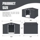 Outdoor Storage Shed Large Metal Tool Sheds, Heavy Duty Storage House With Sliding Doors