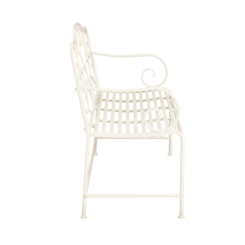 Sunnydaze - Outdoor Garden Bench - Matte White