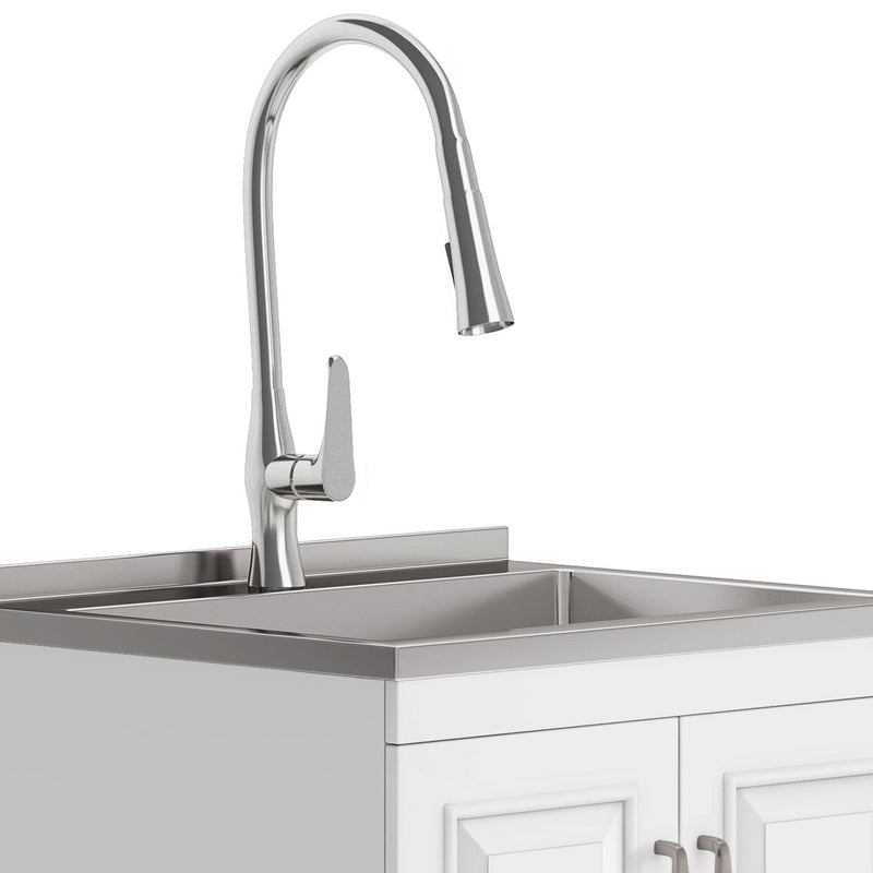 Darwin - Deluxe Laundry Cabinet With Pull-Out Faucet And Stainless Steel Sink