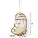 Rustic Hanging Basket Chair With Cushion