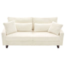 Modern Corduroy Loveseat Sofa With 4 Pillows