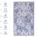 Maval - 6' X 9' Washable Area Rug - Blue