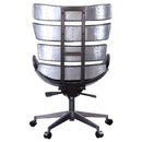 Megan - Office Chair - Vintage Black Top Grain Leather & Aluminum