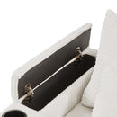 Single Sofa Couch With Storage Space, Movable Ottoman, USB Ports, Cup Holders, Phone Holder