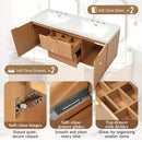 59.3" Double Sink Bathroom Vanity With Smc Resin Top, Painted Cabinet, Soft Close Doors, Wall Mounted - Wood