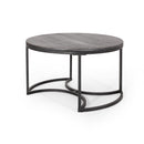Icebergs - 3 Piece Coffee Table Set With Wood Top And Iron Base - Black / Gray