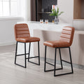 Low Bar Stools (Set of 2) Bar Chairs For Living Room Party Room Kitchen, Upholstered Kitchen Breakfast Bar Stools With Footrest