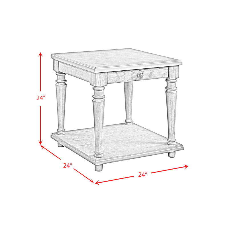 Kings Court - End Table With USB - Gray