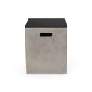 Modern Design Mgo Tank Holder Side Table With Ceramic Top - Black / Gray