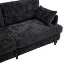 Chenille 2 Seater Sofa With LED Light, USB Charging Port, And Storage Bag