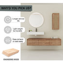 Modern Imitative Wall Mounted Bathroom Vanity With Resin Sink And Side Cabinet