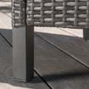 Outdoor Rattan Dining Chair With Straight Legs And Sloped Arms