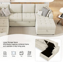 U-Shaped Sofa Sectional Sofa Pull-Out Sofa Bed With A Storage Chaise Lounge, Charging Devices For Living Room