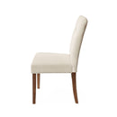 Modern Indoor Wood Dining Set With Chairs And Table, Rubber Wood, 6 Piece - Cream / Walnut