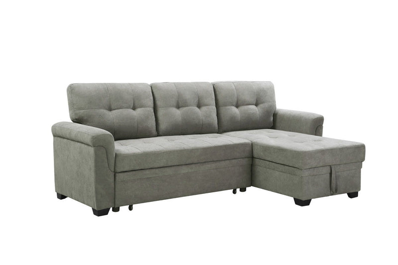 Lucca - Linen Reversible Sleeper Sectional Sofa With Storage Chaise