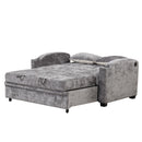 Pull Out Loveseat Sofa With Adjsutable Backrest, 2 Pillows, Cup Holders, USB Ports For Living Room