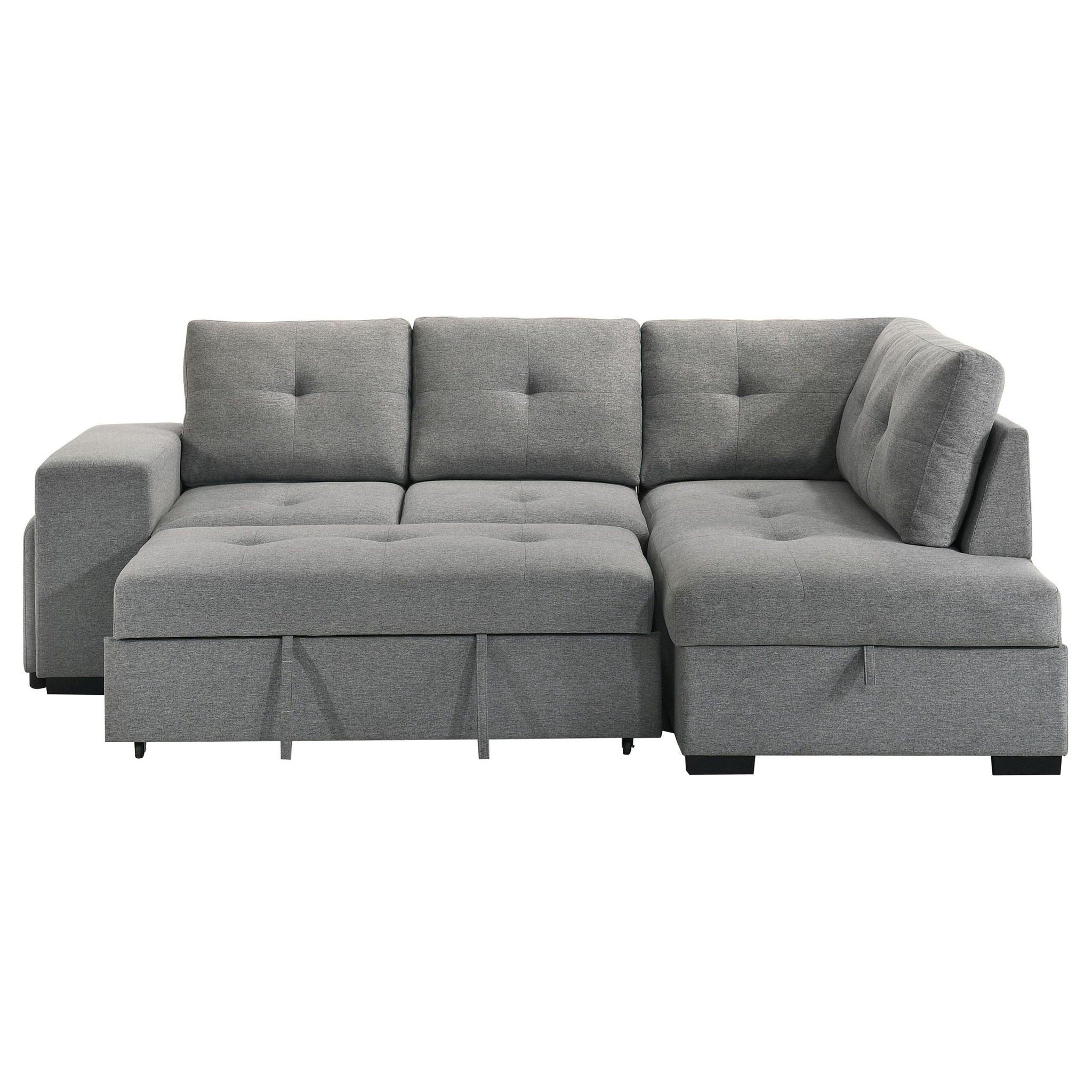 Roanne Fabric Upholstered Sleeper Sectional Sofa Grey - Atlantic Fine Furniture Melbourne FL
