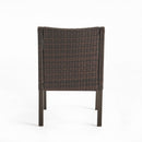 Outdoor Rattan Dining Chair With Straight Legs And Sloped Arms (Sey of 2)