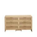 Modern Arc Shaped Corner Rattan Cabinet With 6 Drawers