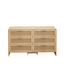 Modern Arc Shaped Corner Rattan Cabinet With 6 Drawers
