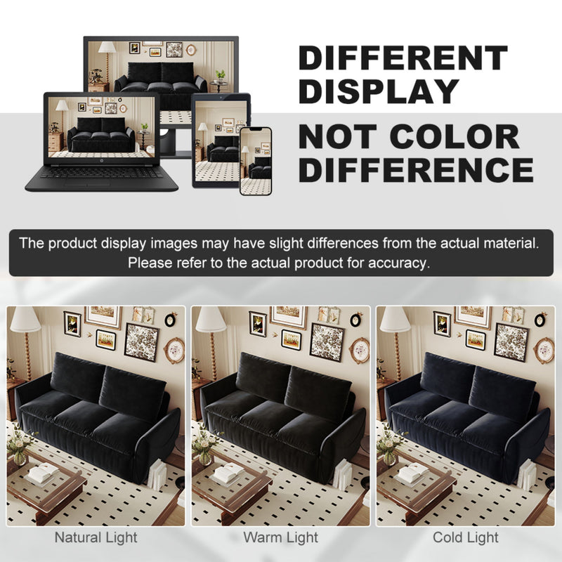 Pull Out Sofa Bed, 3 Seat Convertible Sleeper Sofa With 2 In 1 Pillow And Blanket Set