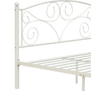Full With Metal Frame Bed - White