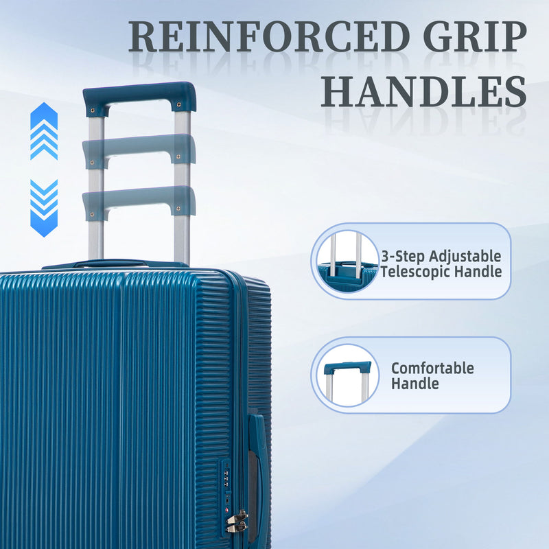 20" / 24" / 28" 3 Pieces / Set Spinner Wheel Luggage, Carry On Suitcase, Matching Color, TSA Combination Lock