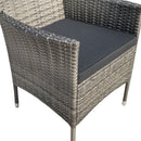 9 Piece Outdoor Patio Wicker Dining Set Patio Wicker Furniture Dining Set Glass Top - Gray / Black