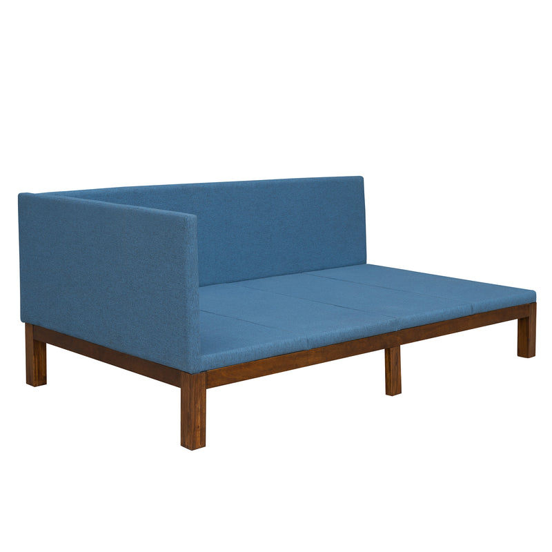 Upholstered Daybed/Sofa Bed Frame Twin Size Linen-Blue