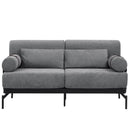Modern Loveseat Sofa 2 Seater With USB Ports, Cylindrical Armrests