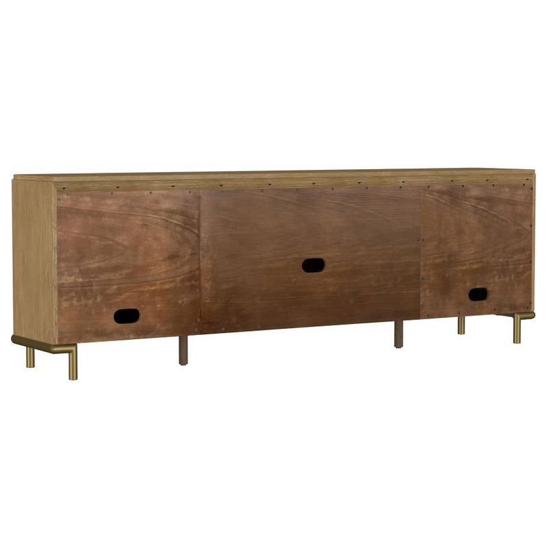Arini - Rattan Cane 2-Door TV Stand Media Console - Sand Wash