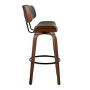 Lombardi - Mid-Century Modern Fixed Height Barstool With Swivel With Round Footrest (Set of 2)
