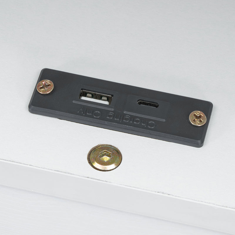 Twin Daybed With Drawers, Trundle, Headboard Storage, Study Desk, And USB Charging Station - White