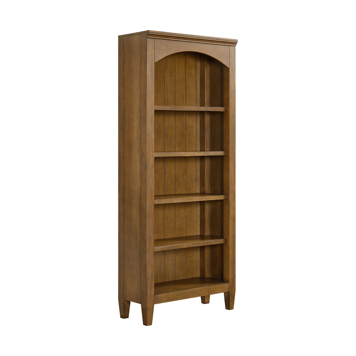 Portico Open Bookcase in Brown Oak by Elements International