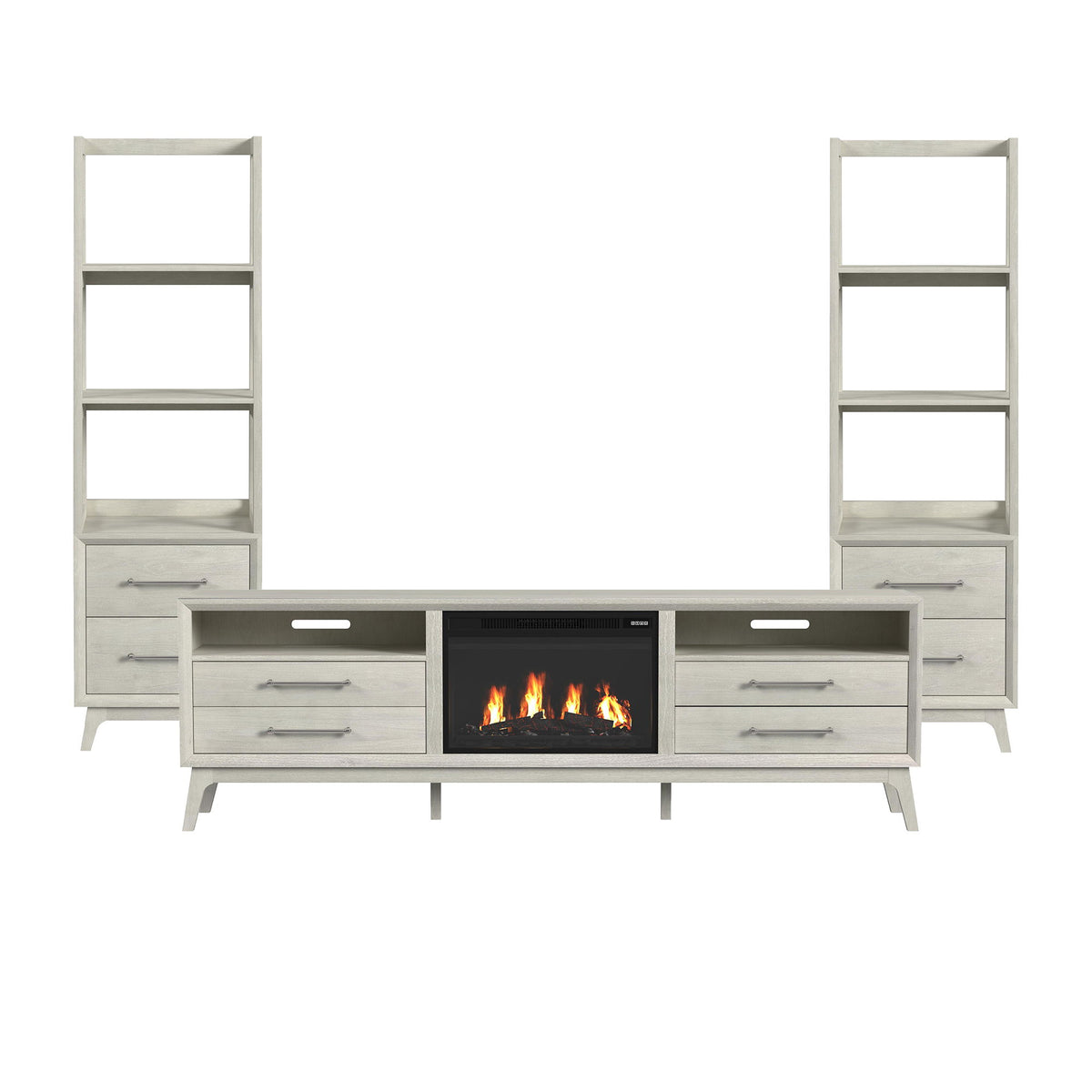 Westland Entertainment Unit With 82" TV Console in White by Elements International, view 2