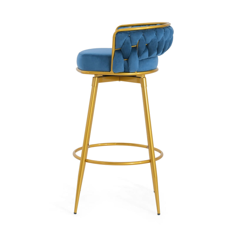 Modern Low Back Upholstered Counter Height Bar Stools (Set of 2)
