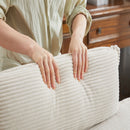 Modern Corduroy Deep Seat Sectional Sofa With Ottoman