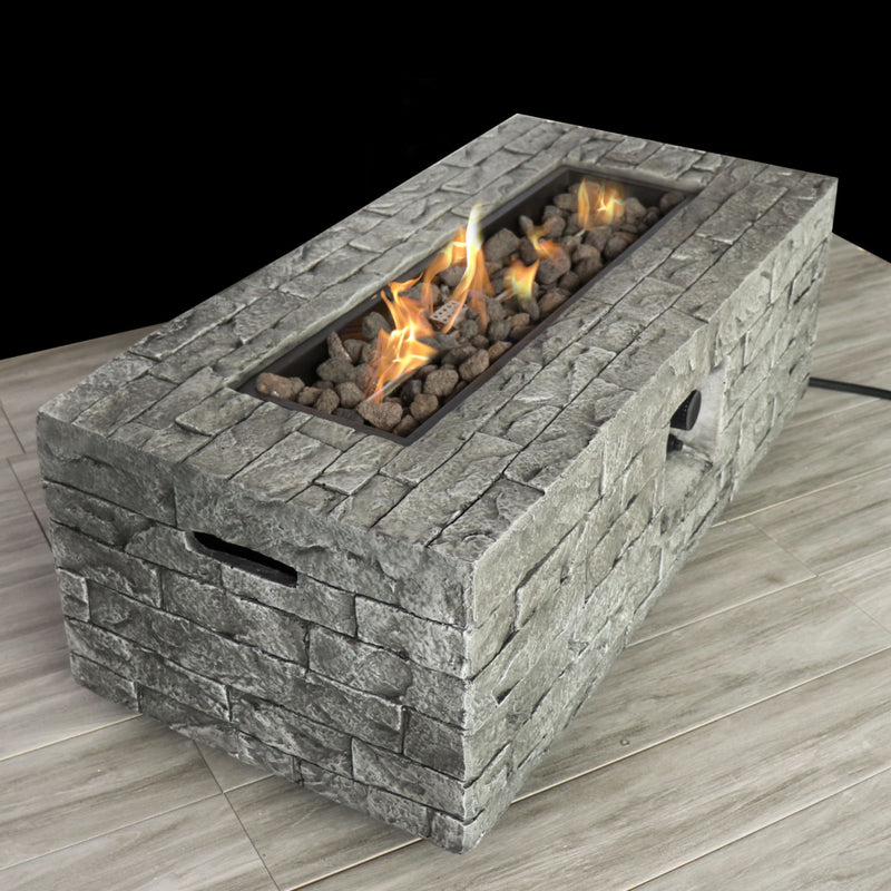 Reinforced - Propane / Gas Fire Pit Table - Stone Gray