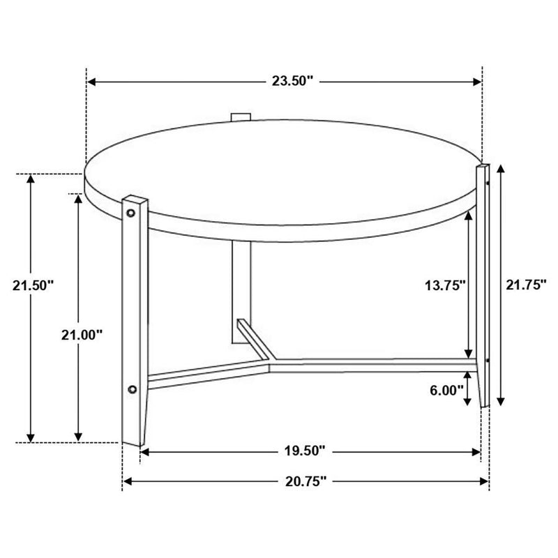 Tandi - Round End Table Faux Marble - White And Black