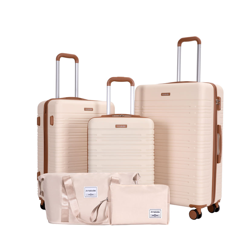 5 Piece Set Hard Case Spinner Wheels Luggage Sets With Tsa Lock