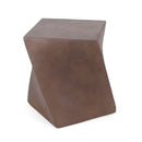 Outdoor Lightweight Concrete Side Table - Brown